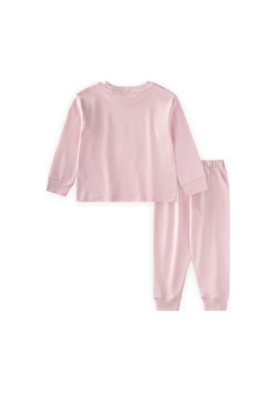 Kedi Baskılı Pijama Takım 2-8 Yaş Pudra Pembe Pudra Pembe