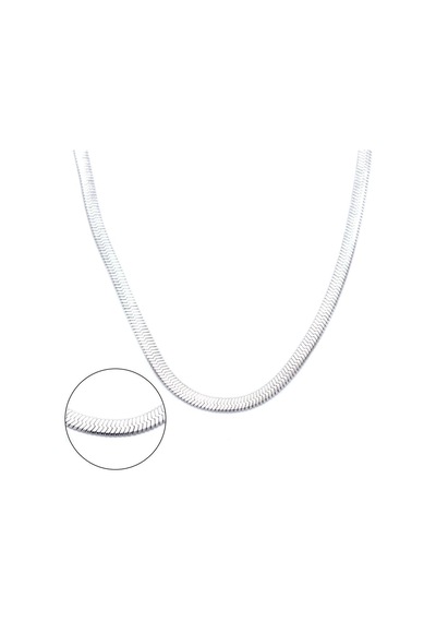 Ferizz Ferizz 316L Çelik 4 Mm Italyan Yassı Unisex Zincir Kolye Zn-217 Çok Renkli