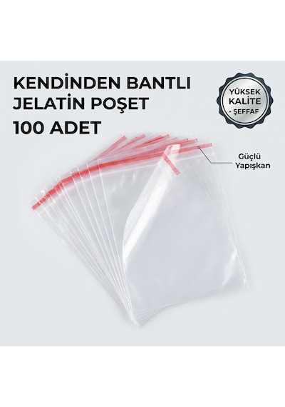 28x40+5 Bantlı Jelatin Poşet