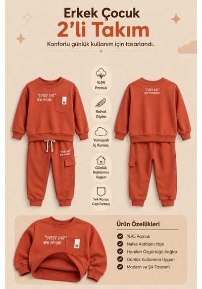 Ahengim Erkek Çocuk Pamuklu Baskılı 2 Li Takım Sweatshirt Eşofman Altı 1-4 Yaş Ak122 Turuncu Ahengim Erkek Çocuk Pamuklu Baskılı 2 Li Takım Sweatshirt Eşofman Altı 1-4 Yaş Ak122 Turuncu