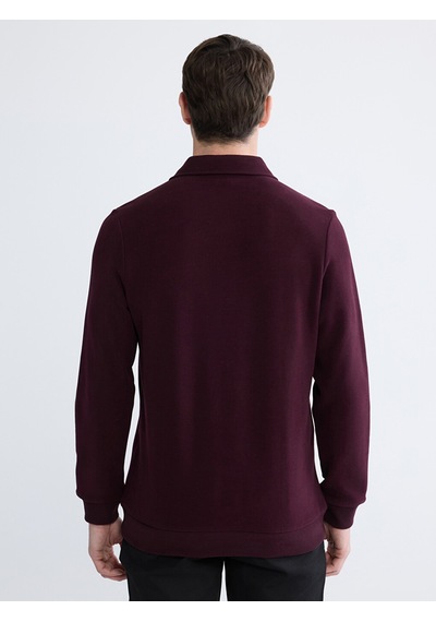 Lcwaıkıkı Classic Bordo Polo Yaka Erkek Sweatshirt