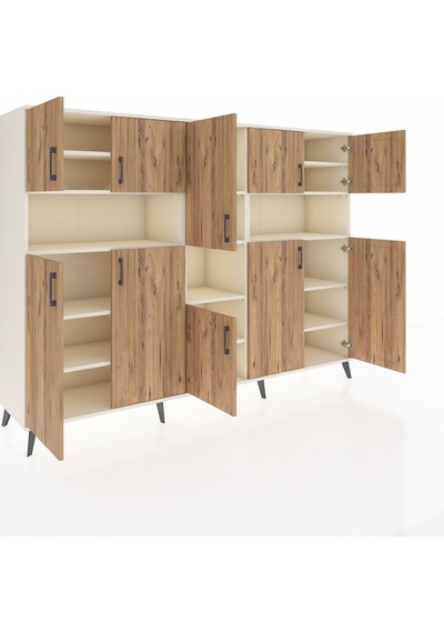 Hyperion Dolap 14 Raflı 10 Kapaklı 220x44x163 Aytaşı-çam/aytaşı Aytaşı-çam/aytaşı
