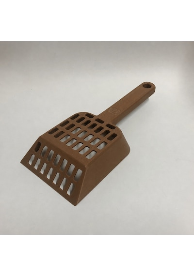 3d Baskı Kedi Kumu Küreği - Geniş Hazneli Eleme Küreği-kahverengi Çok Renkli