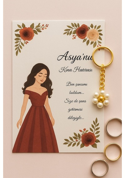 Kına Konsept 10'lu Papatya Anahtarlık - Kına Hediyesi - Nişan Hediyesi - Bride Hediye Çok Renkli