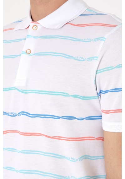 U.S. Polo Assn. Erkek Regular Fit Polo Yaka Beyaz Çizgili Tişört 50299642-VR013 U.S. Polo Assn. Erkek Regular Fit Polo Yaka Beyaz Çizgili Tişört 50299642-VR013