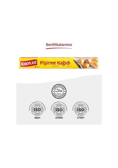 Koroplast Pişirme Kağıdı 8 Mt, Helal Sertifikalı Ve Bpa İçermez 37cm X 8mt, Fırında Tavuk, Et, Tatlı, Börek P Diğer