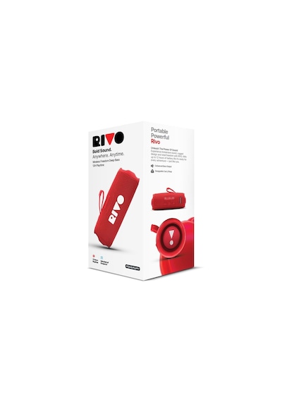 Powerway Rivo Kırmızı Taşınabilir Bluetooth Kablosuz Hoparlör 12 Saat Oynatma Çoklu Bağlantı