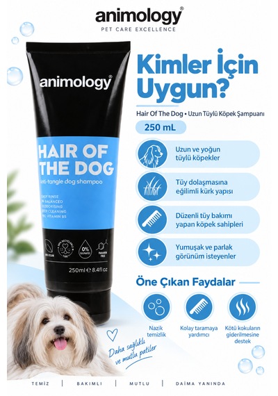 Animology Hair Of The Dog Uzun Tüylü Köpek Şampuanı Tüy Bakımı Ve Kolay Tarama 250 Ml