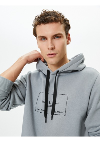 Koton Wile Coyote Kapşonlu Sweat Lisanslı Arkası Baskılı Şardonlu Gri 4wam70326mk Gri