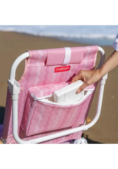 Flamingueo Soğutucu Cepli Plaj Sandalyesi Echo Pink Pembe
