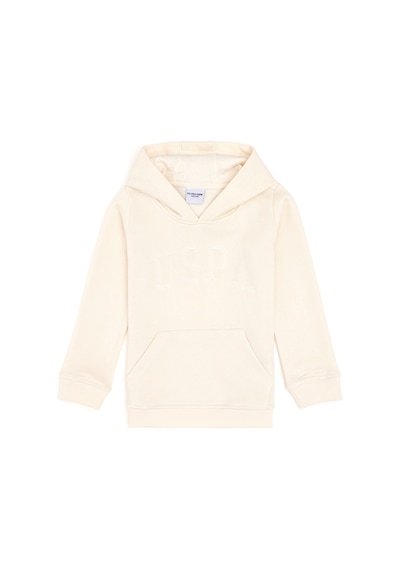 U.S. Polo Assn. Kız Çocuk Krem Kapüşonlu Basic Sweatshirt 50296388-VR071