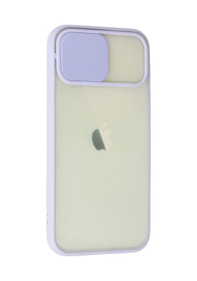 Apple İphone Uyumlu 12 Kılıf Palm Buzlu Kamera Sürgülü Silikon - Lila Çok Renkli
