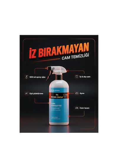 Araç Oto Cam Temizleyici Sprey 500ml Falcon