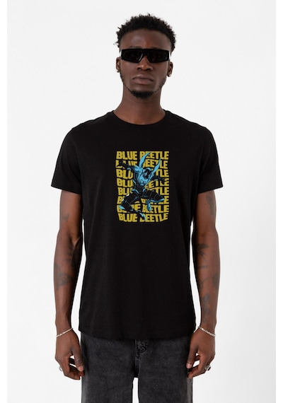Blue Beetle Lettern Siyah Erkek Tshirt 001