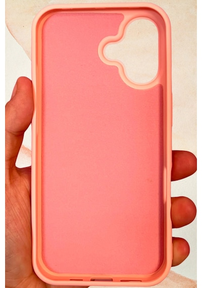 İphone 16 Yıldız Tozu Premium Pembe Silikon Kılıf