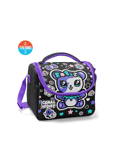 Coral High Kids Siyah Ayıcık Desenli 3'lü Okul Çanta Seti Set0133242