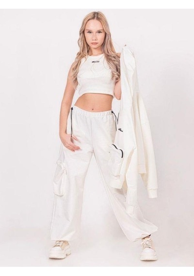 Kız Çocuk Sıfır Kol Crop Bluz-13792-ekru Ekru