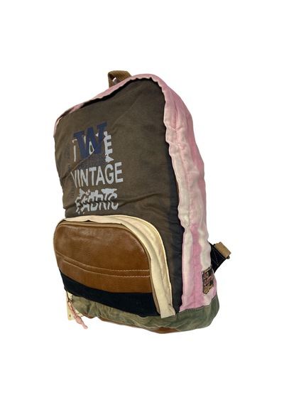 Old Cotton Cargo Kaliteli Tek Bölmeli Vintage Disayn Günlük Gezi Spor Okul Sırt Çantası Patchwork Komor 29x42cm Taba