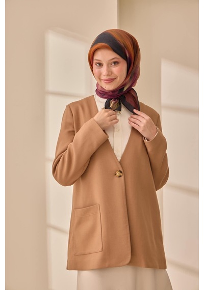Silk Home Aura Eşarp 140002-08 Antrasit, Mürdüm, Kızıl Kahve, Yeşil, Turuncu