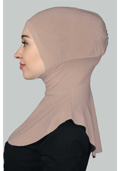 Altobeh Kadın Tesettür Pratik Boyunluklu Hijab - Sporcu Bone Pudra