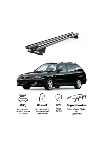 Venüs Mazda Capella Station Wagon 1998-2002 Uyumlu Gri Ara Atkı Port Bagaj Tavan Barı