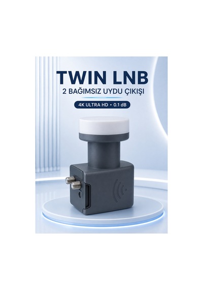 Ku Band Twin Lnb Çift Çıkış 4k Ultra Hd Destekli 0.1 Db Uydu Anten Lnb Çok Renkli
