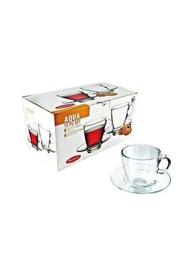 12 Parça Çay Bardağı Altlıklı Capuccino Cam Kahve Latte Bardak Diğer