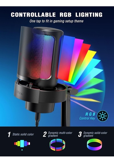 Usb Mikrofon, Oyun Mikrofonu, Yayın Podcast Stüdyosu İçin, Mikrofon Usbc, Ps4 Ps5 Mac İçin, Rgb Kontrollü, Sessize Diğer