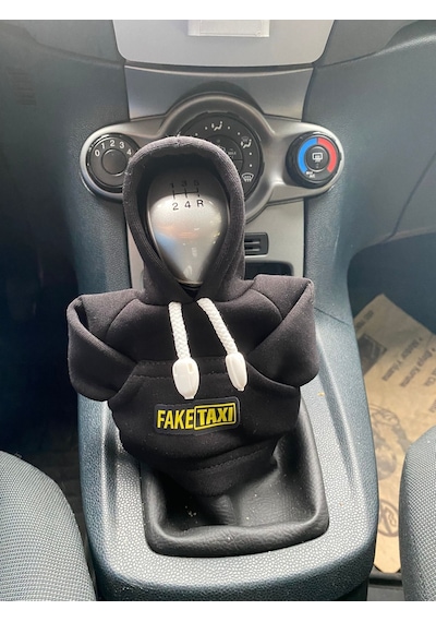 Vites Poları - Her Araca Uyumlu Vites Süsü Vites Araç Aksesuarı Siyah Renk Fake Taxi Logolu