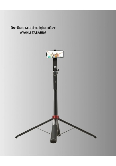 Taşınabilir Tripod Ve Selfie Çubuğu Vlog Ve Video Çekimi Çok Renkli