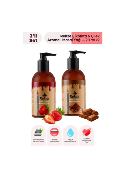 Doğal Çikolata Ve Çilek Aromalı Vücut Masaj Yağları 120 Ml - 297094555