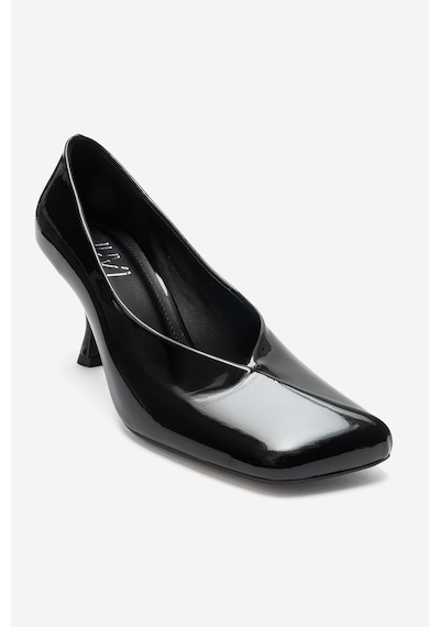 Luvi Shoes Hertz Siyah Rugan Kadın Topuklu Ayakkabı