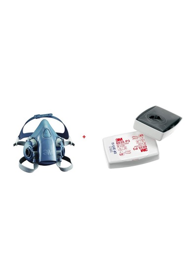3M 7502 Yarım Yüz Maskesi Orta Boy + 3M 6035 Ffp3 Solo Filtre