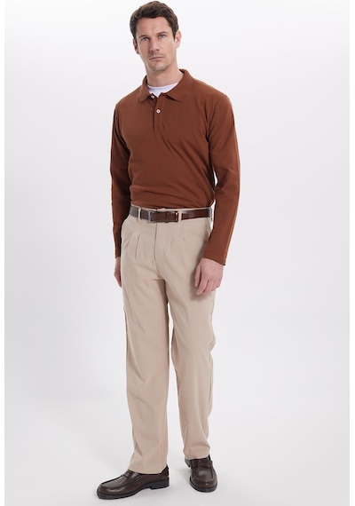 Tudors Erkek Regular Fit Klasik Kesim Normal Bel Geniş Paça Taş Pantolon-40342 Taş