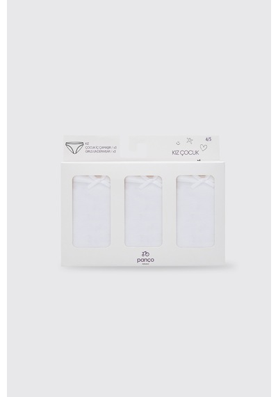 Panço Kız Çocuk Beyaz 3'lü Slip Set 2602gk14005