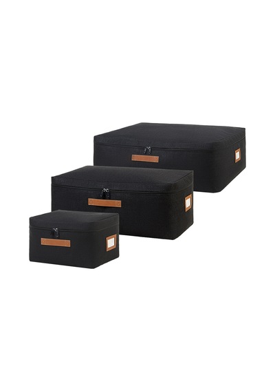 Ocean Home Textile 3'lü Siyah Renk Jüt Hurç Set 30 X 22 X 18 / 52 X 28 X 21 / 62 X 46 X 22 Cm Siyah