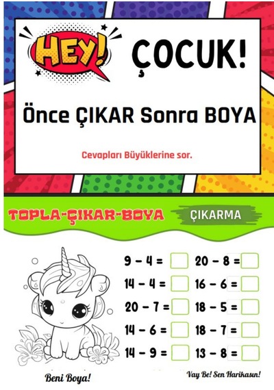 Okul Öncesi Ve Birinci Sınıflar Süper Matematik Topla-çıkar-boya