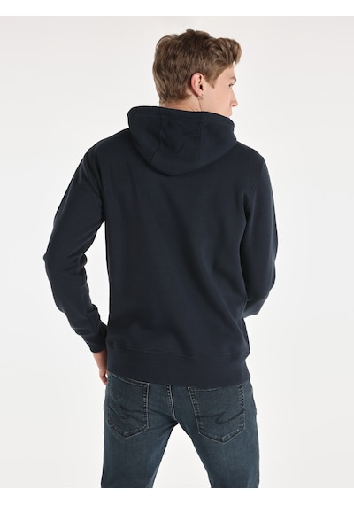 Colin's Colins Regular Fit Baskılı Kapüşonlu Lacivert Erkek Sweatshirt Lacivert