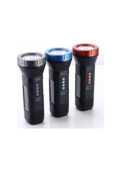 Ultratekno Aı-112 Güneş Panelli Kamp Tipi Outdoor El Feneri Bluetooth Hoparlör Fm Radyo Acil Durum F Bakır - Siyah