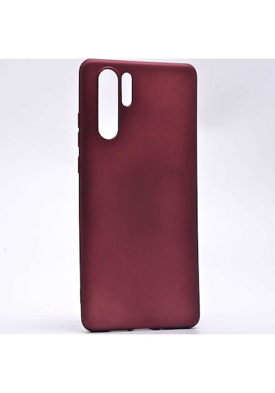 Noktaks - Huawei Uyumlu Huawei P30 Pro - Kılıf Mat Renkli Esnek Premier Silikon Kapak - Mürdüm