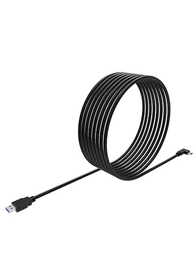 5 Metre Vr Bağlantı Kablosu Usb-c Usb-a 90 L Tipi Hızlı Ve Düşük Gecikmeli Data Kablo Vr Gözlük Uyumlu Esnek & Dayanıklı