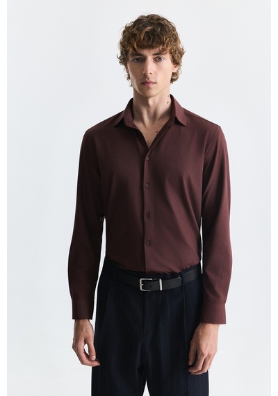 Antioch Comfort Slim Fit Gömlek Bordo