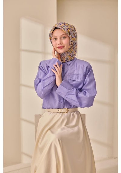 Silk Home Soft Eşarp 73091-10 Ekru, Sarı, Mor, Metalik
