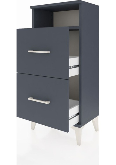 Arges Komodin Tek Raflı 2 Çekmeceli 44x30x96 Antrasit-antrasit Antrasit