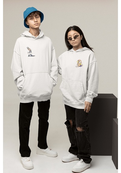 Bugs Bunny Sevgili/çift/arkadaşlık 2'li Kapşonlu Sweatshirt Seti 001