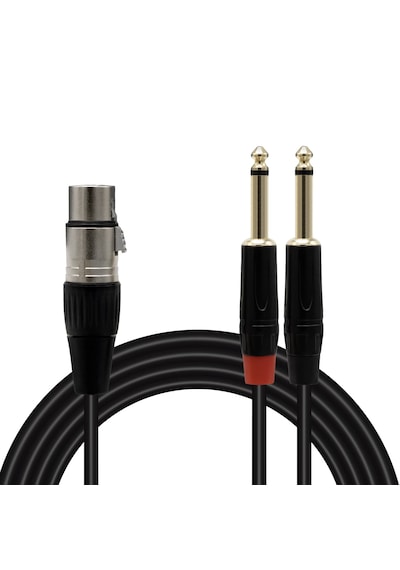 150cm Canon Xlr Dişi To 2x6.3mm Mono Erkek Çivi Jack Ses Kablosu