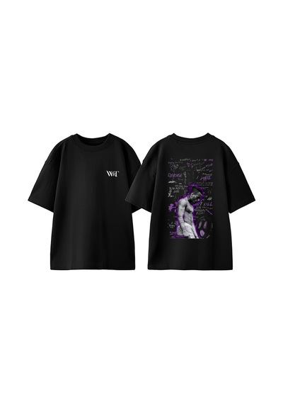 Thewert Xxxtentacion 1 Tasarım Sırt Baskılı Pamuk Siyah Oversize T-shirt