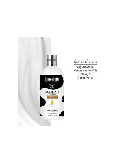 Bella Pro+ Derma Süt Keratin Kompleksi Onarıcı Şampuan 300 Ml