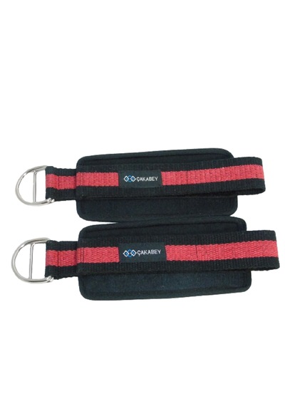 D Ring Fitness Ayak Bileği Ağırlık Çalışma Kemeri Ankle Straps Fitness 1 Çift Sağ/sol Takım Kırmızı - Siyah