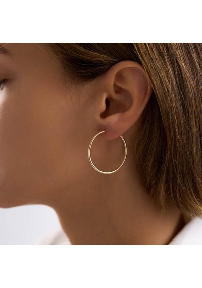 14k Altın Halka Küpe 1,2 Mm 3.2 Cm Gizli Kilit T14300 Renkli